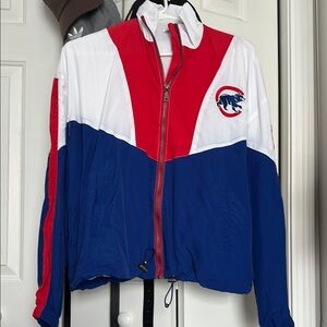 Chicago Cubs Red and Blue Windbreaker Jacket